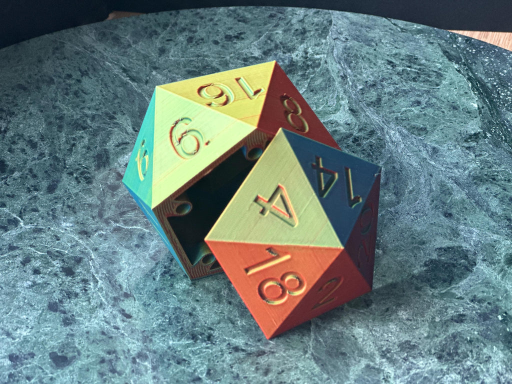 D20 Dice Box with Magnetic Lid