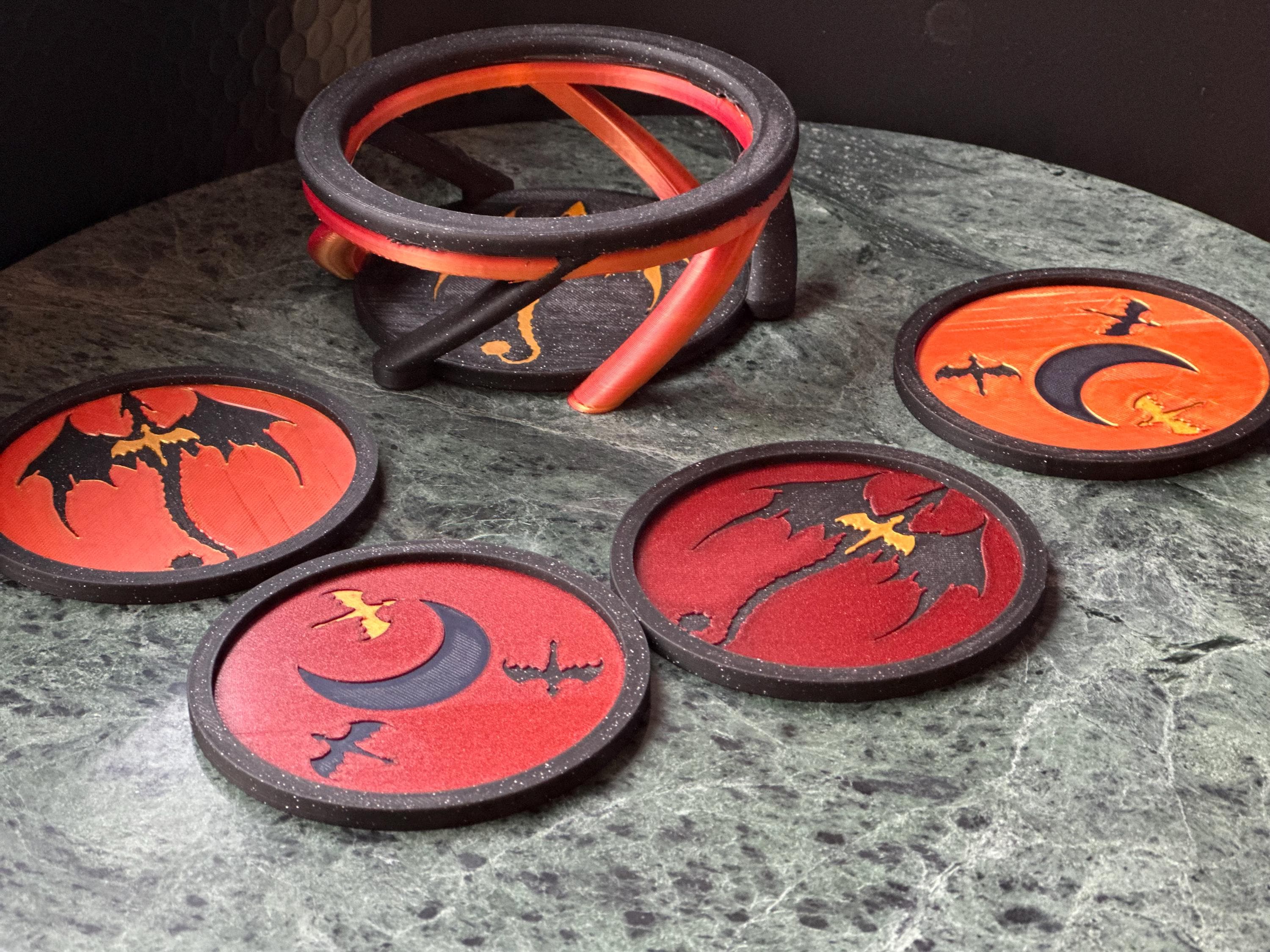 Fourth Wing Dragon Coaster Set + Holder