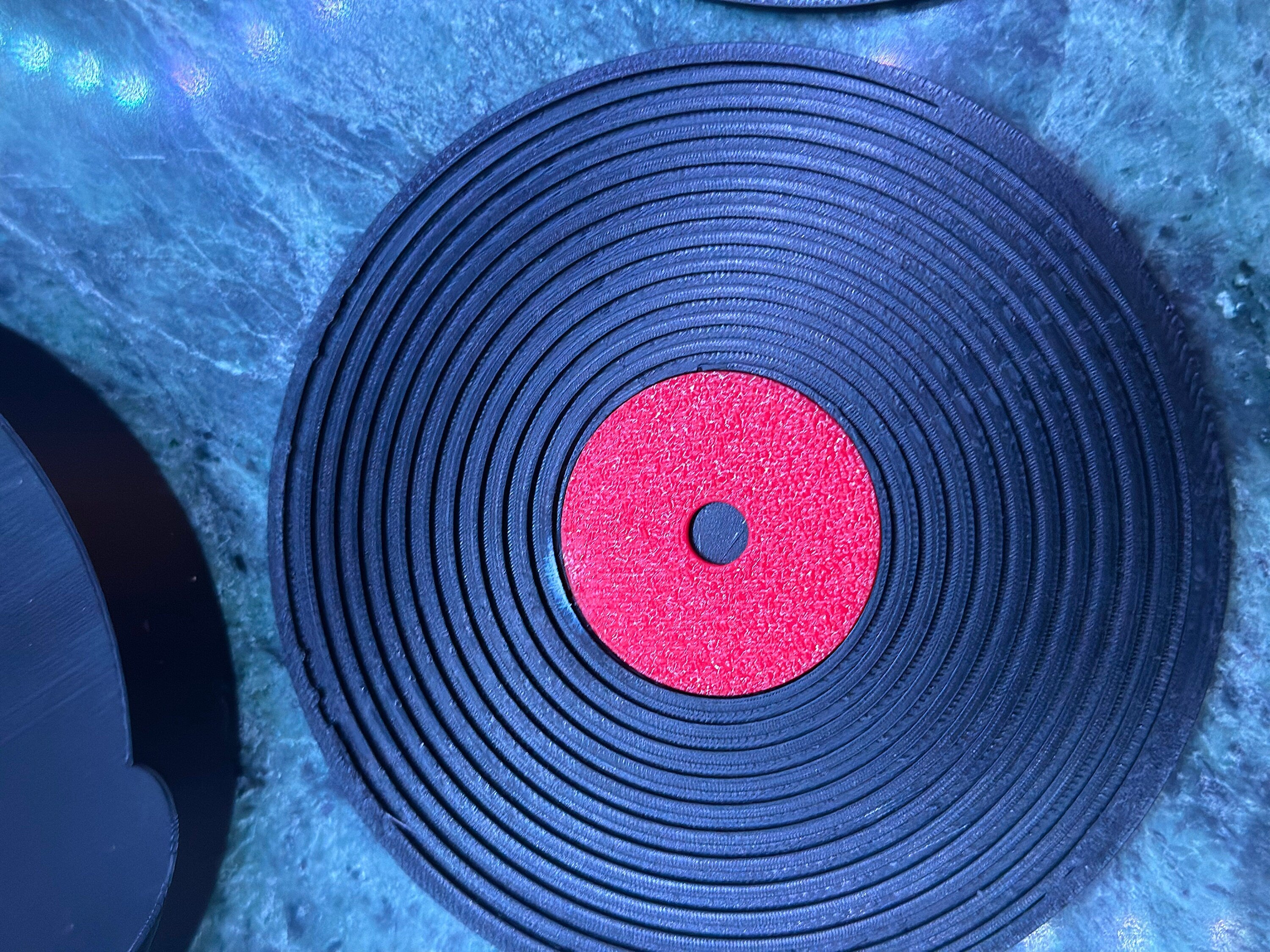 Vinyl Record Coasters Set of 4 + holder