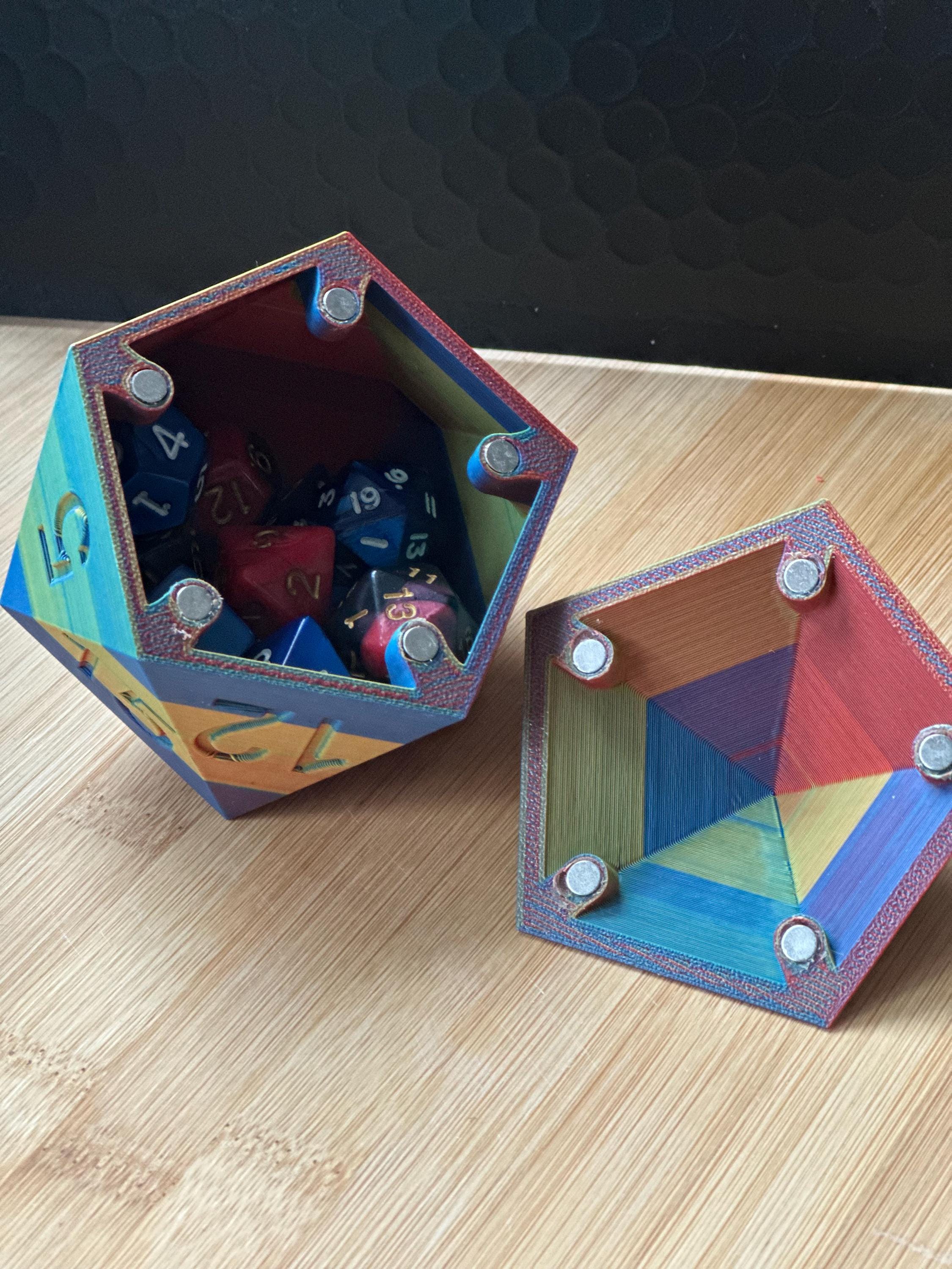 D20 Dice Box with Magnetic Lid